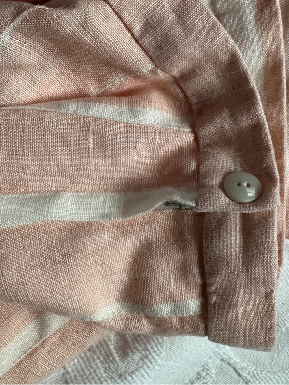 Striped Pink and Cream A-Line Women's Skirt - Picture 9 of 9